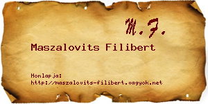 Maszalovits Filibert névjegykártya